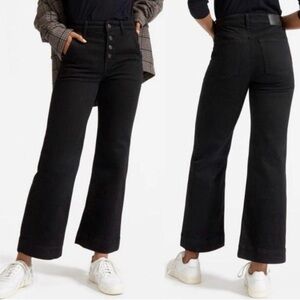 Everlane Wide Leg Ankle Pants Size 26 Black Sailor Jeans